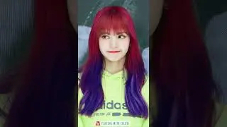 Blackpink Lisa with blue-pink hair😁😍