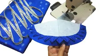 Round shape double samosa neck design cutting and stitching _ Gol Gala Design New