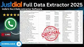 Justdial Data Extractor Original 2025 Free | India's No.1 Justdial Software | 100% Working