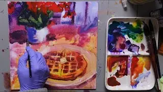 Waffles & Flowers Food Painting Challenge