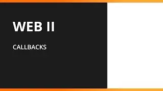 Web 2 - Callback functions