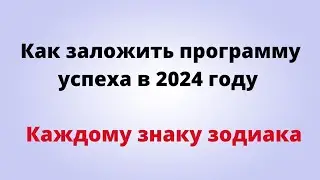 Как заложить программу успеха на 2024 год - каждому знаку зодиака?