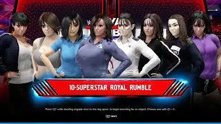 WWE 2K24 뷰티풀 군바리 CAW 10인 로얄럼블 매치 10 Superstar Caw Royal Rumble