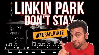 Linkin Park - Don't Stay -Drum cover (with scrolling drum sheet)