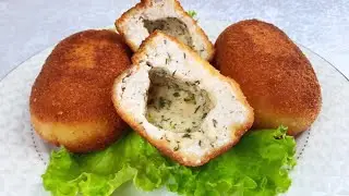 Chicken Kiev Cutlet with Minced Meat / Juicy Chicken Cutlets with Stuffing / Chicken Cutlet Recipe