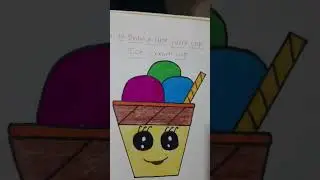 cute ice cream cup drawing #shorts