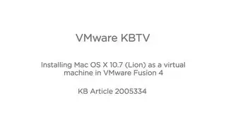 Installing Mac OS X 10.7 as a virtual machine in VMware Fusion KB 2005334
