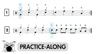 Quarter-note drum beat and basic fills for absolute beginners 🥁