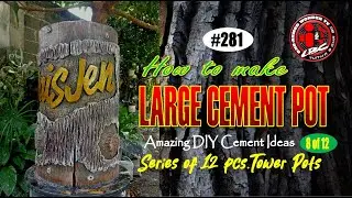 #281 HOW TO MAKE LARGE CEMENT POT | 8 OF 12 | AMAZING DIY CEMENT IDEAS |CÓMO HACER CEMENTO GRANDE