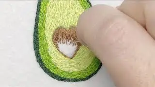 Embroidery tutorials avocado. Part 4. Как сделать брошь авокадо. Часть 4.