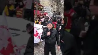 Ержан Тургумбай два в митинге в Париже ( 7 декабря 2019)