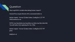 How to get ENV variable when doing Docker Inspect?