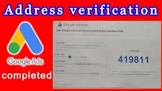 🔥Google Adsense PIN Verification | Youtube Address Verification | How To ? Google AdSense PIN Verify
