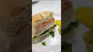 Costco new turkey swiss cheese sandwich at the food court #costcofinds