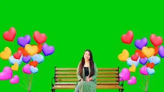 Balloon and beautiful girl Green Screen background effect Chroma key videos || no copy right claim