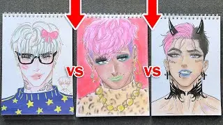 МАКИЯЖ КОСМЕТИКОЙ ЧЕЛЛЕНДЖ 💄РАСКРАСИЛА ЯОЙ ПЕРСОНАЖЕЙ НАБОРОМ КОСМЕТИКИ +все мои рисунки за неделю