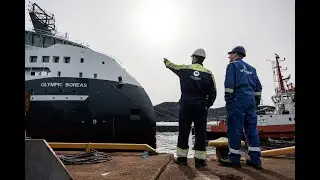 Launching the CSOV Olympic Boreas at Ulstein Verft