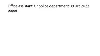 Etea office assistant test KP Police department