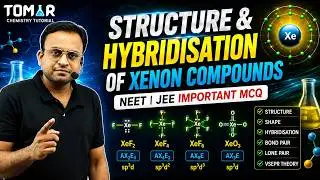 Hybridisation & structure of xenon compounds. ( p block -12 - 18 group elements)
