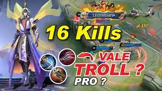 VALE TROLL BUILD MM ! But 16 Kills Carry Gameplay | Mobile Legends Best Build Emblem Set 2024