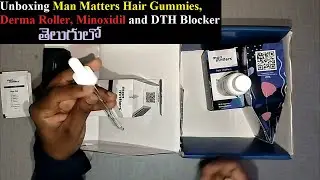 Man Matters Hair Gummies, Derma roller, Minoxidil, DHT blocker unboxing in Telugu | Telugu Tech Buzz