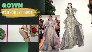 How to draw girl with Gown (dress) || How to draw a Body || Fashion illustration 👗