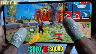 POCO X3 PRO - SOLO VS SQUAD FREE FIRE HANDCAM GAMEPLAY 🔥 - 4 Finger CUSTOM HUD 🎮