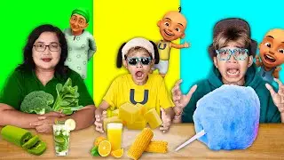 TANTANGAN PILIH KARAKTER UPIN IPIN DAN OPPAH SESUAI MAKANAN 1 WARNA! BOCIL GAKUAT SAMPAI NANGIS!!!