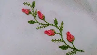 Hand embroidery/ hand embroidery design for dress / rosebuds embroidery / Brazilian embroidery