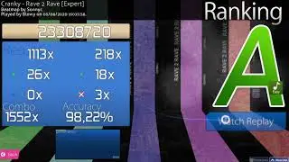 [osu!] Cranky - Rave 2 Rave [Expert] -EZ 1552x 98.22% choke zzz