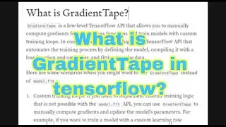 What is GradientTape in tensorflow and how to use it?