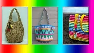 Модели вязания Вязаные сумочки из лентовидной пряжи(crochet)