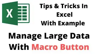 How to Create a Macro Buttons In Excel  |  Advance Filter Macro Buttons In English | Excel Tutorials