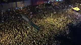 Colombian Fans singing a tribute to Chapecoense. The plane carrying most of the team crashed
