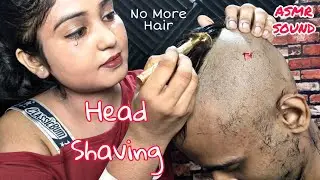 ASMR Head Shave by Indian Lady | Relaxing Razor Sounds | Beard Shaved | Indian ASMR | Moral Of ASMR