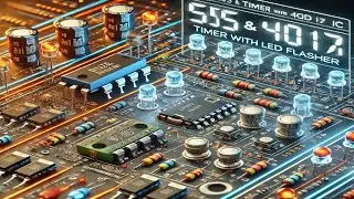555 Timer IC and 4017 Counter IC LED Flasher