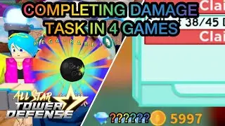 Completing DAMAGE TASK in 4 Games (New Account) - All Star Tower Defense ROBLOX