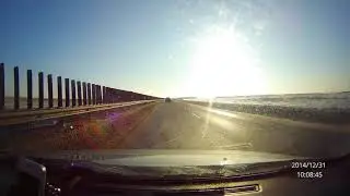 Занос на зимней трассе М4 (Mitsubishi Lancer 9 - 31.12.2014)