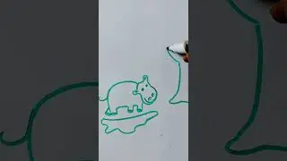 How To Draw Hippo Coloring Page For Kids #howtodraw #kidsdrawing #shorts @theartandcraftroom