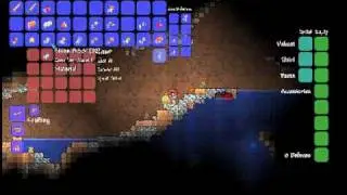 Terraria #3 - caverna,água e bumerang iluminado !