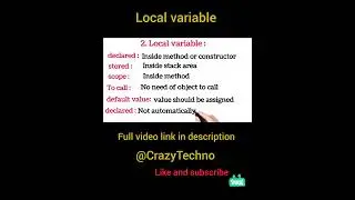 Local variable in java . 