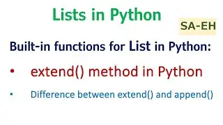 extend() in Python | List extend() in Python | CBSE | extend() in Python with examples