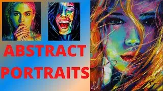 Collection of abstract portrait paintings original style - Coleção de Pinturas- Retratos abstratos.