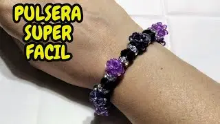 PULSERA brazalete de PERLAS y MOSTACILLAS /Pulsera facil y bella/Heidi's Channel