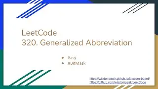 【每日一题】LeetCode 320. Generalized Abbreviation