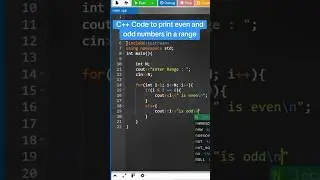 how to write a C++ program to print odd and even number in a range