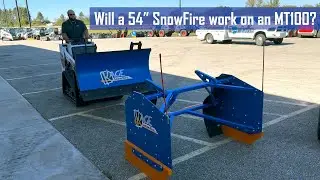 54-Inch KAGE SnowFire on Bobcat MT100 - Mini Track Loader Snow Plow and Pusher