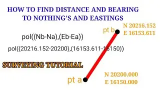 converting northings and eastings to distance and bearing/lot bearing/survey tutorial/north east