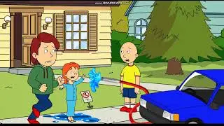 Caillou Sprays Rosie w/Hose/Grounded