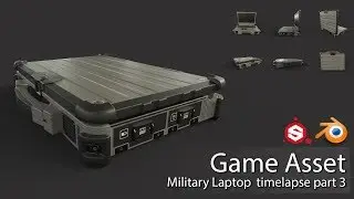 Game Asset: Military Laptop. Blender & Painter (Timelaps part 3)